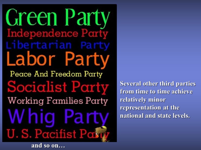 and so on… Several other third parties from time to time achieve relatively minor